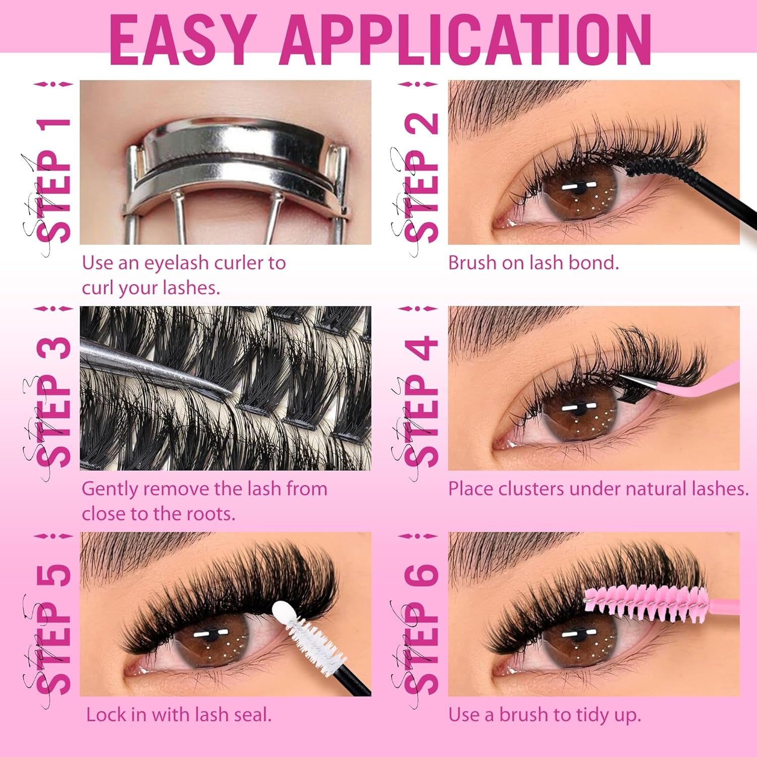 Fluffy Lash Clusters Wispy 12-20Mm Cluster Eyelash Extensions 200D Thick Volume Individual Lashes D Curl Eyelash Clusters 260Pcs DIY Lash Extension for Beginners by