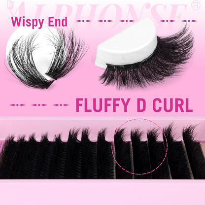 Fluffy Lash Clusters Wispy 12-20Mm Cluster Eyelash Extensions 200D Thick Volume Individual Lashes D Curl Eyelash Clusters 260Pcs DIY Lash Extension for Beginners by