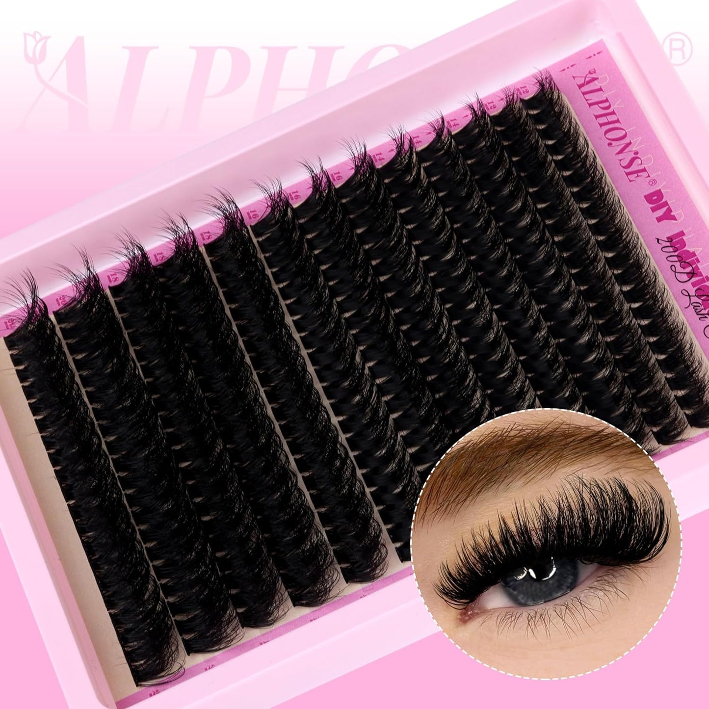 Fluffy Lash Clusters Wispy 12-20Mm Cluster Eyelash Extensions 200D Thick Volume Individual Lashes D Curl Eyelash Clusters 260Pcs DIY Lash Extension for Beginners by