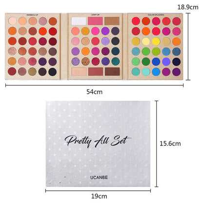 Professional 86 Colors Eyeshadow Palette with 15Pcs Makeup Brushes Set Matte Glitter Long Lasting Highly Pigmented Waterproof Contour Blush Powder Highlighter All in One