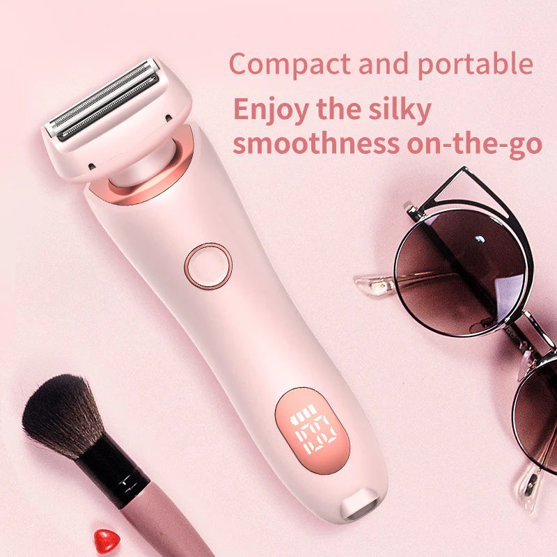 2 in 1 Hair Removal Epilator USB Rechargeable Trimmer Women Body Razor Face Leg Armpit Bikini Hand Pubic Shaver Hair Remover